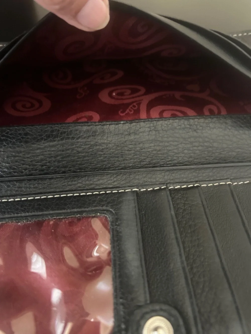 Brighton Heritage Black Leather Heart Wallet.